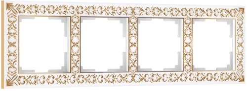 Рамка универсальная Werkel Antik 4-м. металл белое золото фото Рамка универсальная Werkel Antik 4-м. металл белое золото картинка